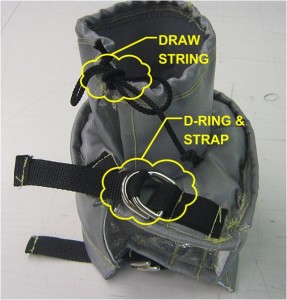 draw string and d-rings with strap